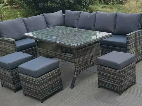 Devasta Rattan Outdoor Dining Corner Sofa Set