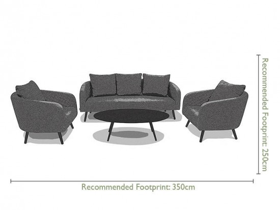 LeCozy Ambition 3 Seater Sofa Set - Grey