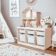 Ebba Kids Toy Storage 6 Trays Oak & White