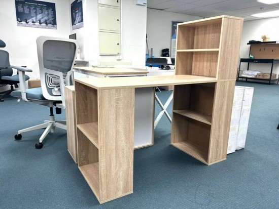 Nash Computer Desk with Shelves 120cm Oak