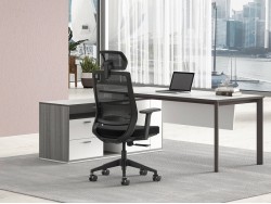 Office Chair K3 Mesh Back with Headrest Black | ErgoChoice
