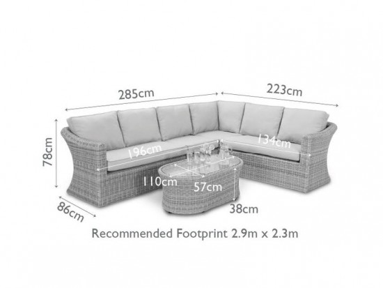 LeCozy Wicker Range Oxford Large Corner Sofa Set