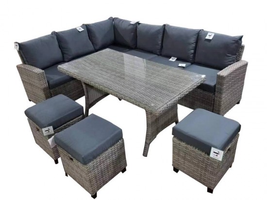 Devasta Rattan Outdoor Dining Corner Sofa Set