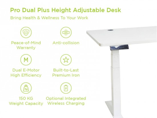 Pro Dual Plus Electric Standing Desk Black Frame With Desktop (More Options)