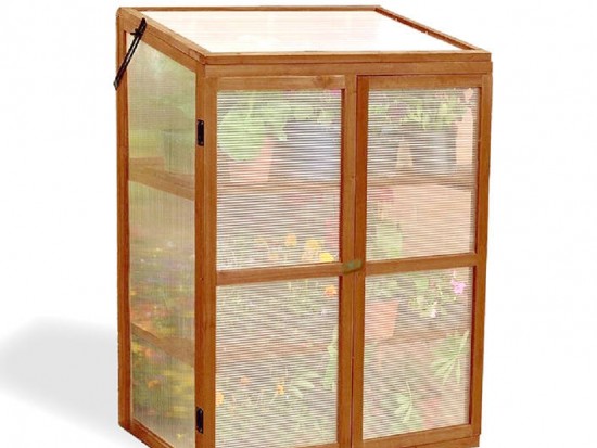 Portable Wooden Planter Mini Greenhouse